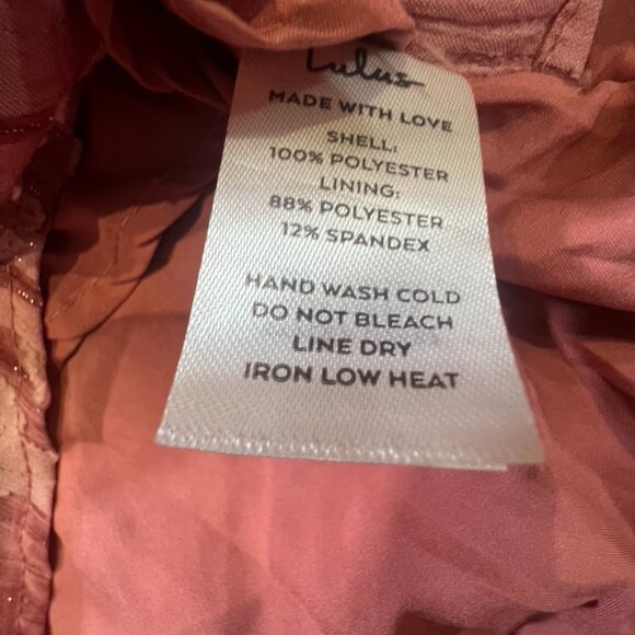 Lululs Meant to Shine Floral Jacquard Mini Dress, NWT, Size S, V Neck, Pink - Picture 7 of 11